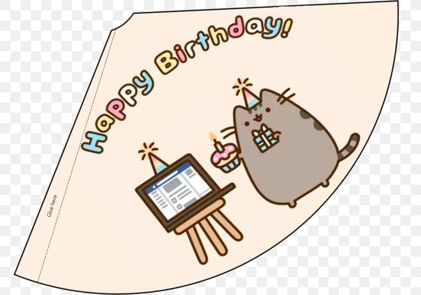 Party Hat Birthday Pusheen, PNG, 768x575px, Watercolor, Cartoon, Flower, Frame, Heart Download Free