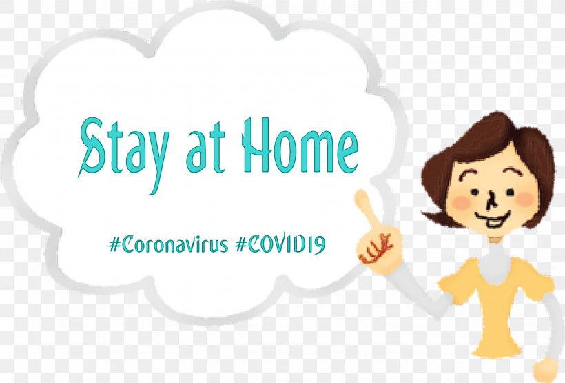 Text Cartoon Font Line Sticker, PNG, 2866x1942px, Stay At Home, Cartoon, Child, Coronavirus, Covid19 Download Free