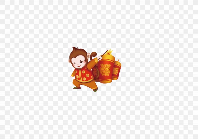 Chinese New Year Firecracker, PNG, 4961x3508px, Chinese New Year, Festival, Firecracker, Monkey, New Year Download Free