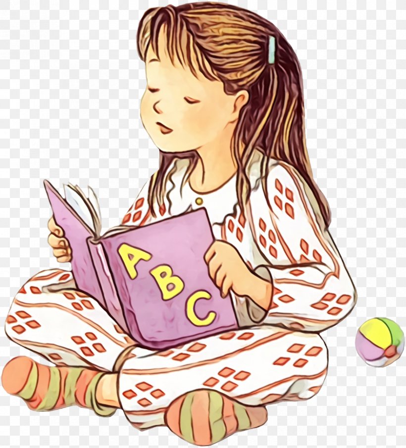 Pink Reading Child, PNG, 840x928px, Watercolor, Child, Paint, Pink, Reading Download Free