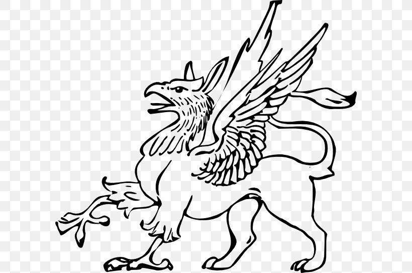 Griffin Clip Art, PNG, 600x543px, Griffin, Art, Artwork, Beak, Black And White Download Free