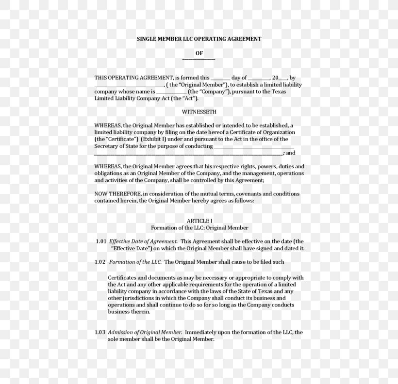 Operating Agreement Uniform Limited Liability Company Act New Jersey Limited Partnership, PNG, 612x792px, Operating Agreement, Area, Business, Company, Contract Download Free
