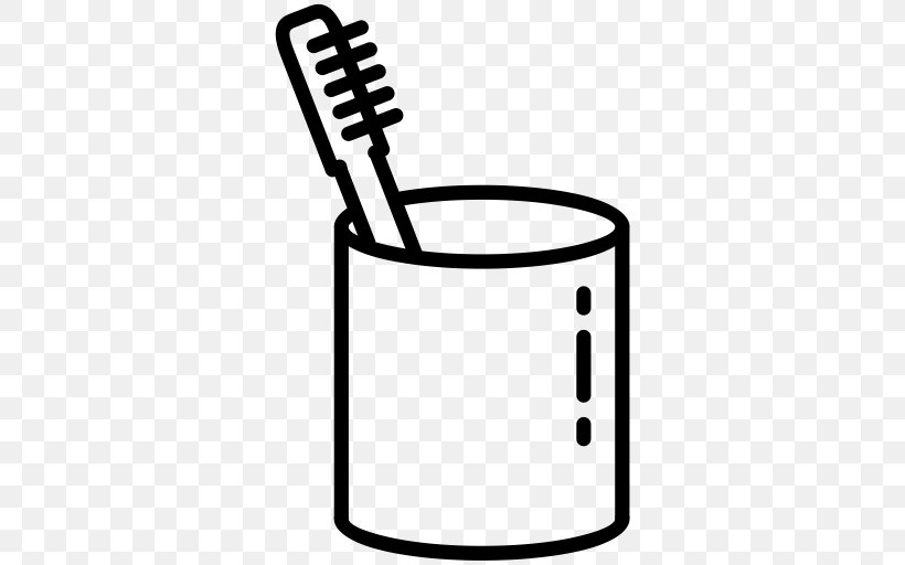 Toothbrush Toothpaste Tooth Brushing Clip Art, PNG, 512x512px, Toothbrush, Area, Black And White, Brush, Cup Download Free