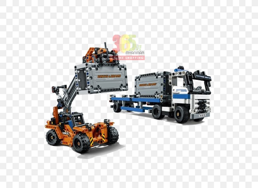 Amazon.com Lego Technic Toy LEGO 42062 Technic Container Yard, PNG, 600x600px, Amazoncom, Construction Set, Intermodal Container, Lego, Lego Clone Download Free