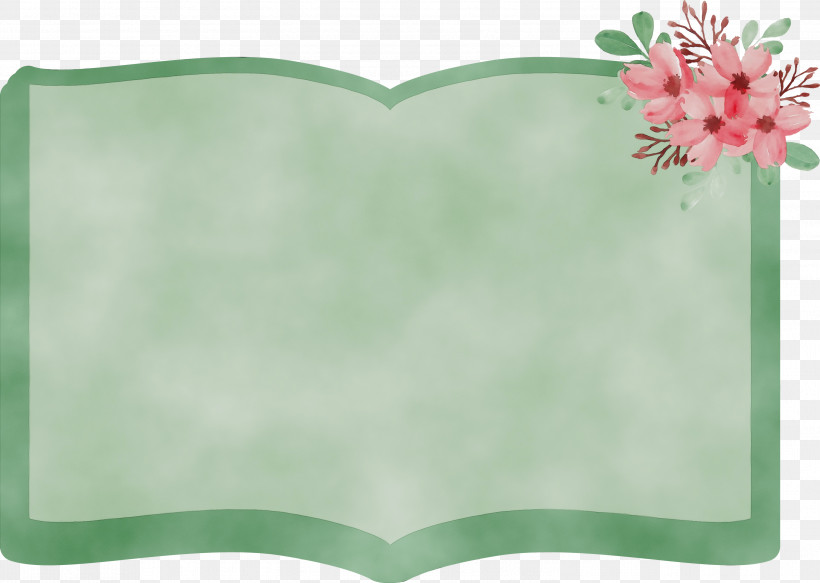 Green Meter, PNG, 2999x2135px, Flower Frame, Book Frame, Green, Meter, Paint Download Free