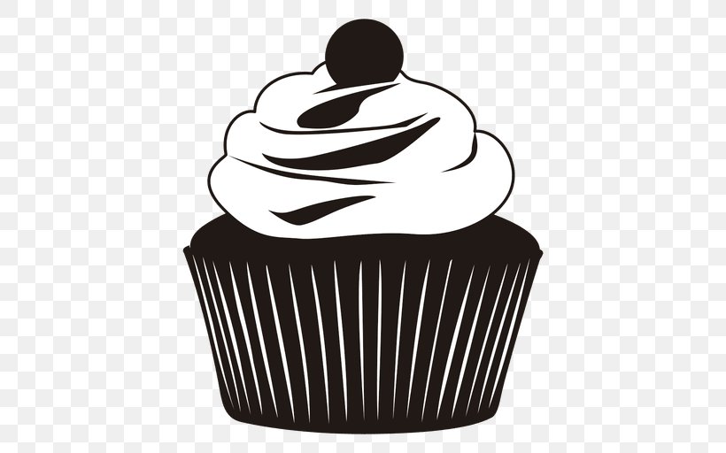 Cupcake Muffin Bakery Silhouette, PNG, 512x512px, Cupcake, Bakery, Baking Cup, Black, Black And White Download Free