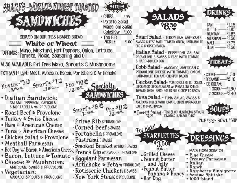 Snarf's Sandwiches Spire Menu Dr. Michael R. Line, MD, PNG, 3300x2550px, Spire, Animal, Black And White, Colorado, Denver Download Free