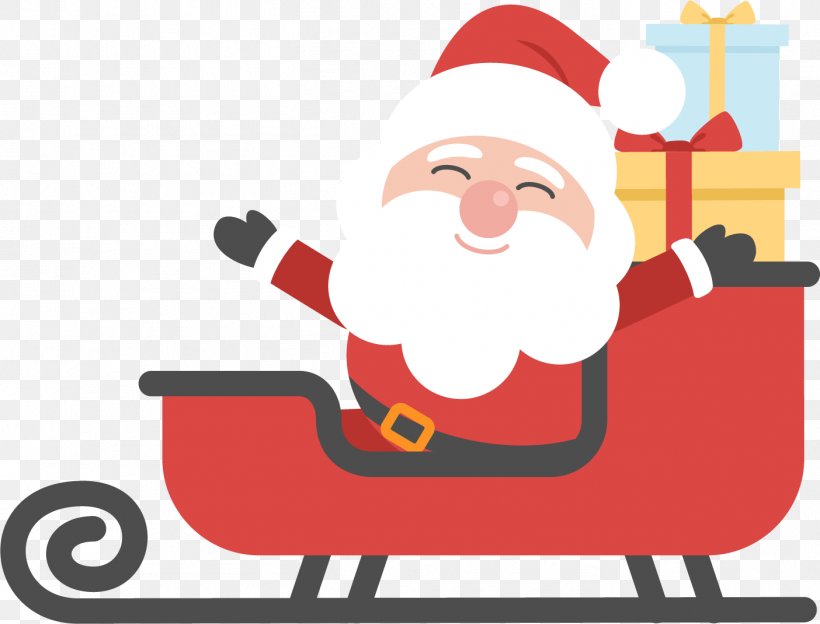 Santa Claus Reindeer Sled Christmas Day Clip Art, PNG, 1404x1070px, Santa Claus, Artwork, Christmas, Christmas Day, Christmas Gift Download Free