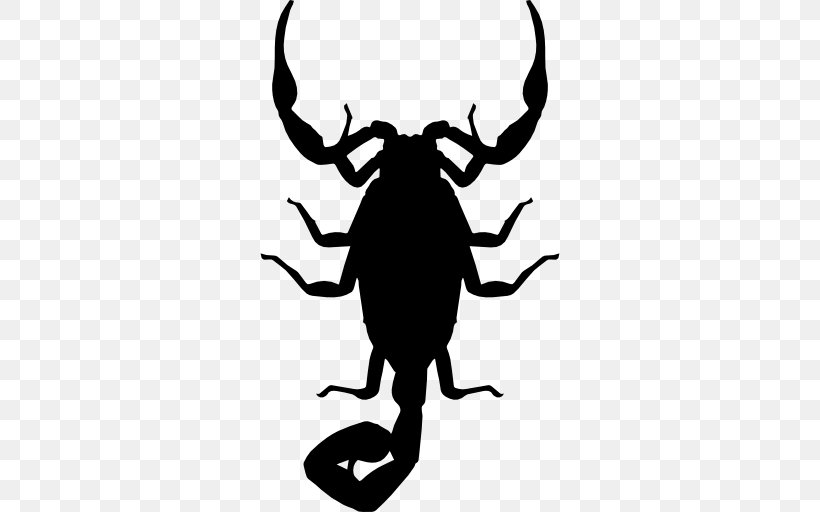 Scorpion Silhouette Icon, PNG, 512x512px, Scorpion, Antler, Artwork, Black And White, Horn Download Free