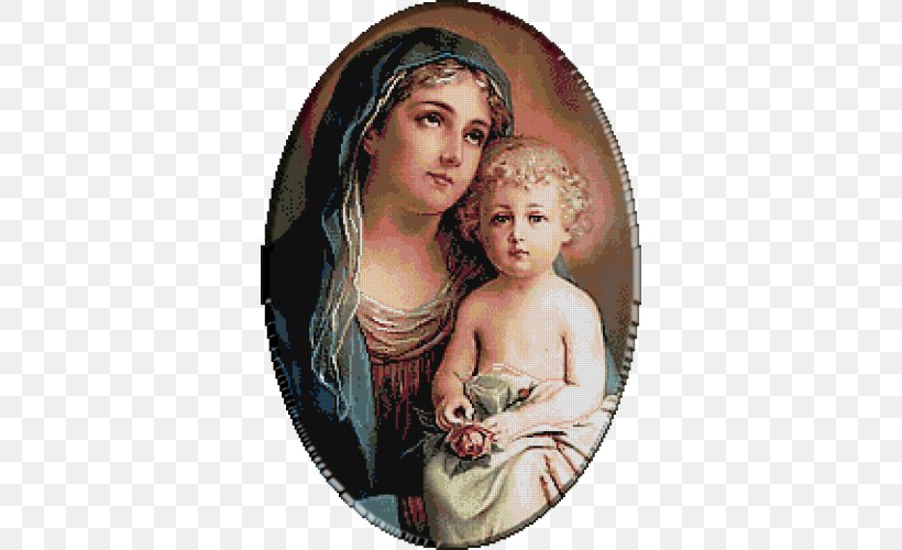 Mary KRIF Portrait Color Religion, PNG, 500x500px, Mary, Christmas Ornament, Color, Crossstitch, Face Download Free