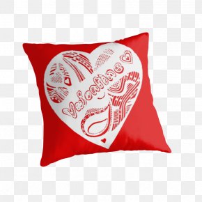 Valentine's Day Poster Background Material Psd - Throw Pillows Cushion Heart PNG