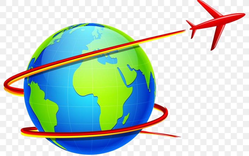 Airplane Flight Globe World Clip Art, PNG, 800x516px, Airplane, Cartoon