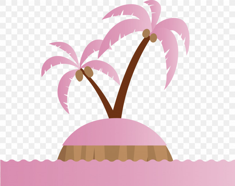Pink M Meter, PNG, 2999x2380px, Palm Tree, Beach, Cartoon Tree, Meter, Pink M Download Free