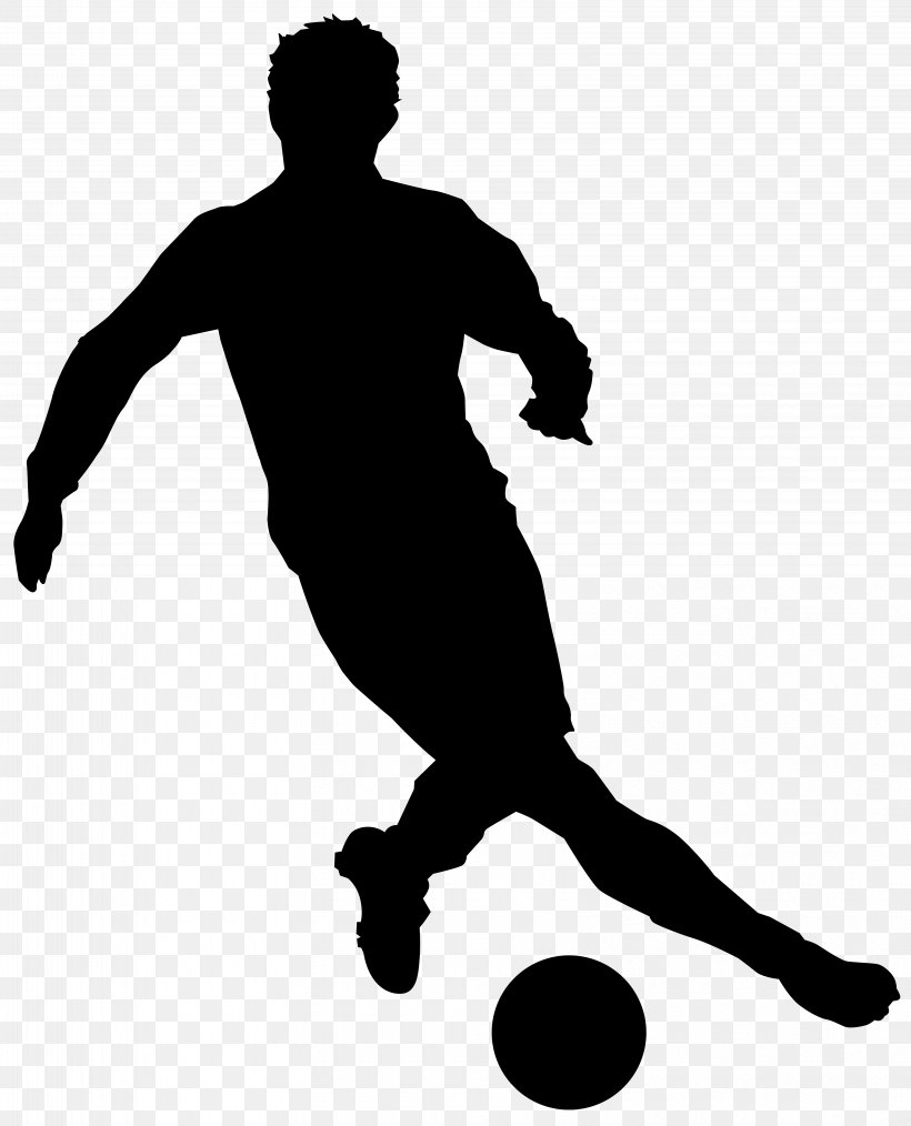 Black And White Recreation Football Player Silhouette, PNG, 6468x8000px ...