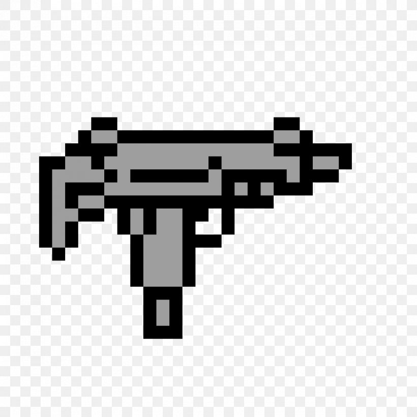 Firearm Gun Weapon Uzi Pixel Art, PNG, 1184x1184px, Watercolor, Cartoon, Flower, Frame, Heart Download Free