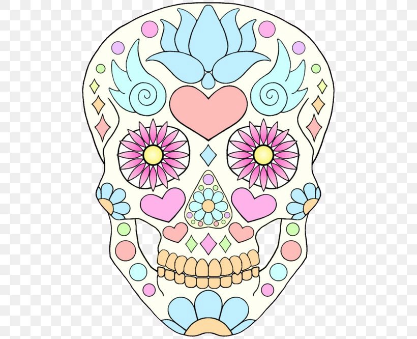 Calavera Day Of The Dead Skull Pastel Floral Design, PNG, 500x666px, Watercolor, Cartoon, Flower, Frame, Heart Download Free