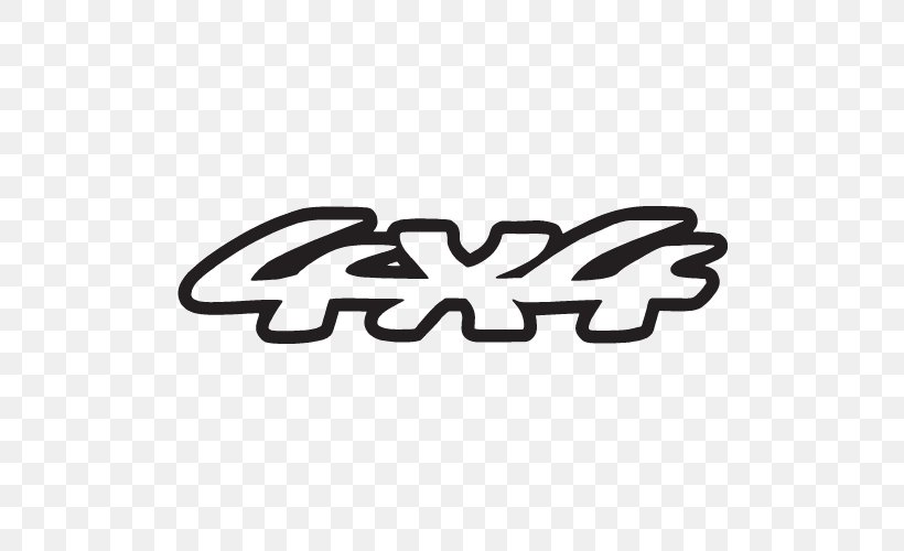 Car Decal Sticker Four-wheel Drive Logo, PNG, 500x500px, Car, Area, Black And White, Brand, Bumper Sticker Download Free