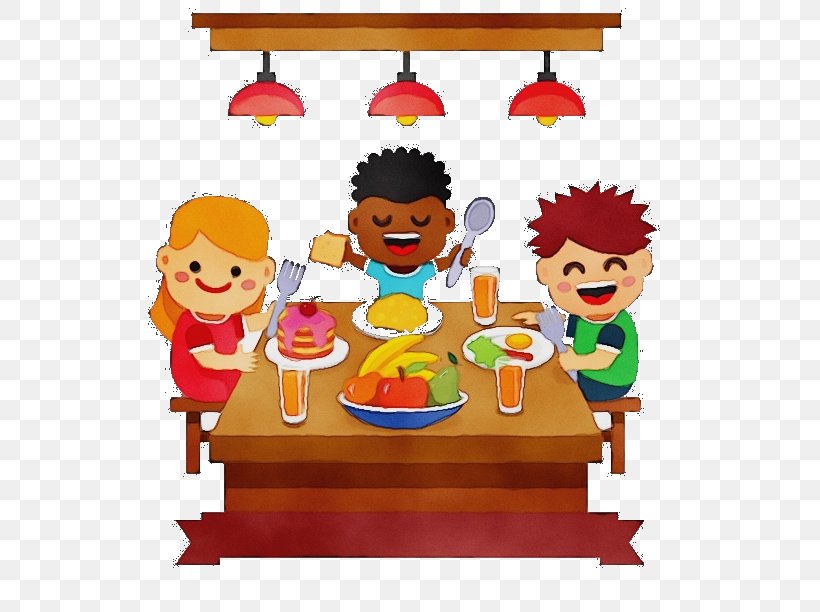 Cartoon Meal Sharing Fast Food Play, PNG, 612x612px, Watercolor, Cartoon, Fast Food, Meal, Paint Download Free