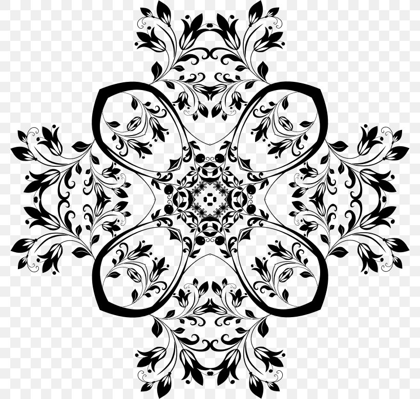 Flower Mandala Floral Design, PNG, 780x780px, Flower, Black, Black And White, Decorative Arts, Drawing Download Free