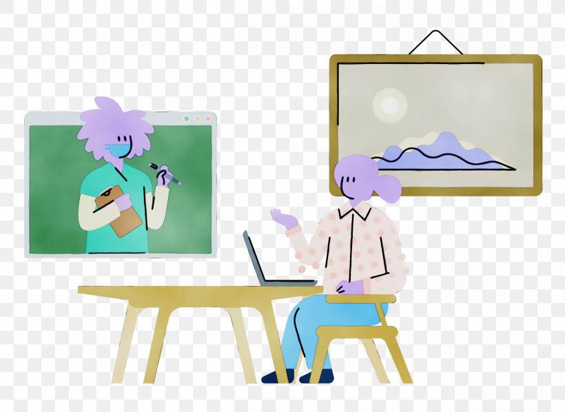 Human Cartoon Easel Behavior Lon:0jjw, PNG, 2500x1826px, Telemedicine, Behavior, Cartoon, Chair, Easel Download Free