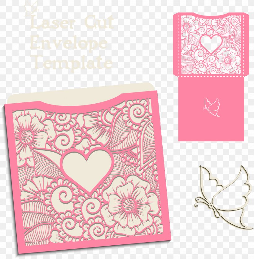 Paper Wedding Invitation Envelope, PNG, 1851x1886px, Paper, Die, Envelope, Heart, Laser Cutting Download Free