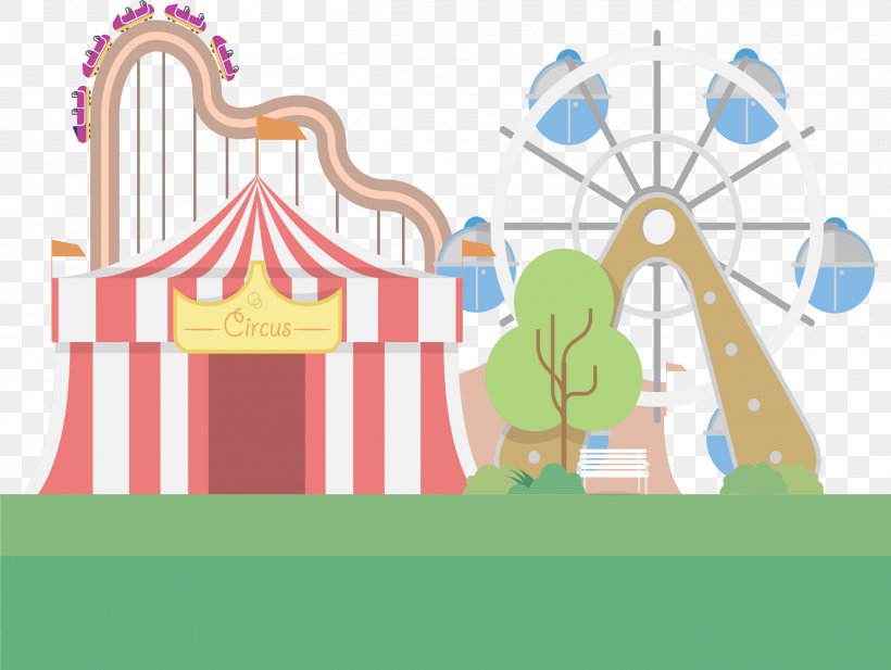 Ferris Wheel Fair Amusement Park Circus, PNG, 2622x1973px, Watercolor, Cartoon, Flower, Frame, Heart Download Free