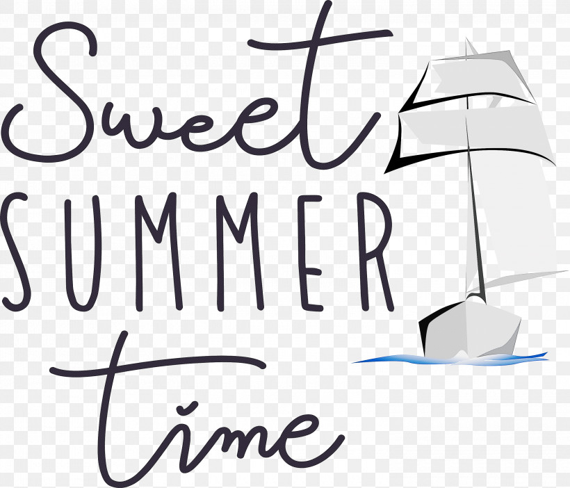 Sweet Summer Time Summer, PNG, 3000x2569px, Summer, Calligraphy, Line, Logo, M Download Free