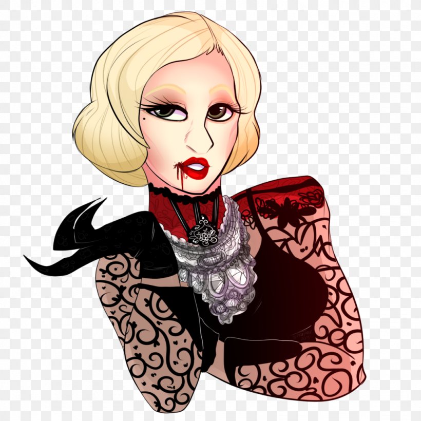Lady Gaga American Horror Story: Hotel Art Drawing, PNG, 1024x1024px, Watercolor, Cartoon, Flower, Frame, Heart Download Free