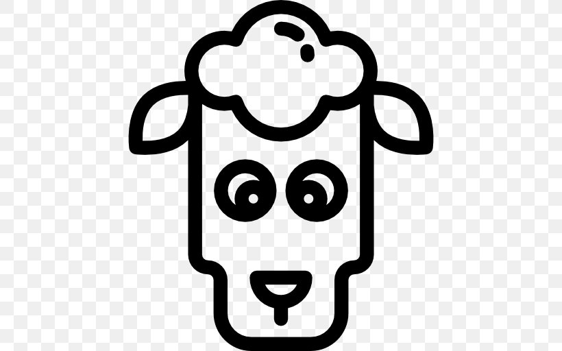 Sheep Vector, PNG, 512x512px, Computer Font, Black And White, Head, Human Behavior, Line Art Download Free