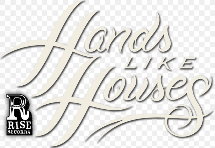 Logo Hands Like Houses Brand Rise Records Font, PNG, 850x588px, Logo, Animal, Black And White, Brand, Calligraphy Download Free