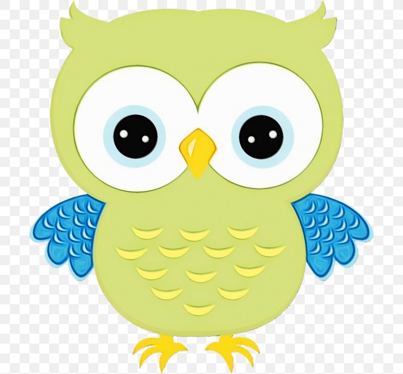 Owl Green Yellow Bird Cartoon, PNG, 700x762px, Watercolor, Bird, Bird Of Prey, Cartoon, Green Download Free