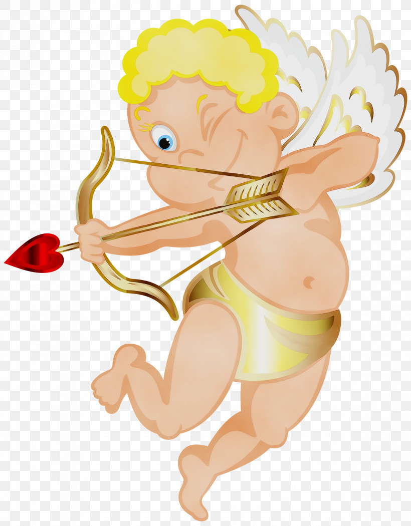 Cartoon Cupid Angel, PNG, 2341x3000px, Watercolor, Angel, Cartoon, Cupid, Paint Download Free