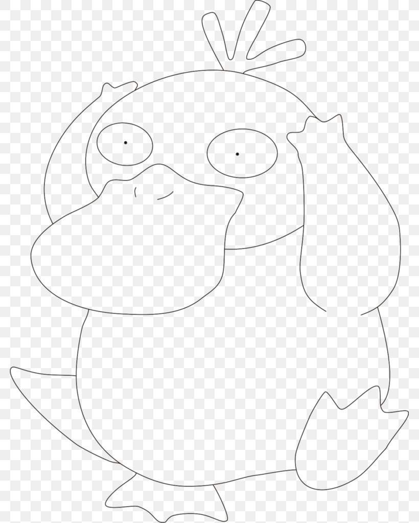Psyduck Pokémon GO Line Art Drawing, PNG, 781x1023px, Psyduck, Art, Artwork, Black, Black And White Download Free