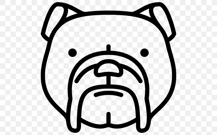 Bulldog Snout Clip Art, PNG, 512x512px, Bulldog, Animal, Black, Black And White, Carnivoran Download Free