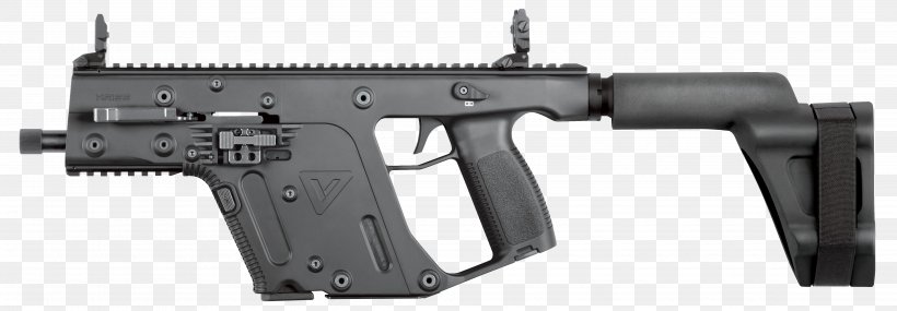 KRISS Vector Semi-automatic Pistol 9×19mm Parabellum Firearm Weapon, PNG, 4544x1580px, Watercolor, Cartoon, Flower, Frame, Heart Download Free