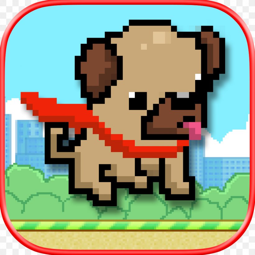 Super Pug Magical Pug Flight Flappy Ears Flappy Bird Android, PNG, 1024x1024px, Magical Pug Flight, Amazon Appstore, Android, Area, Art Download Free