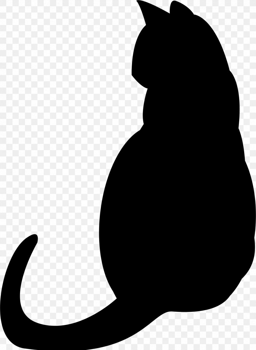 Black Cat Silhouette Kitten Clip Art, PNG, 1752x2392px, Cat, Black