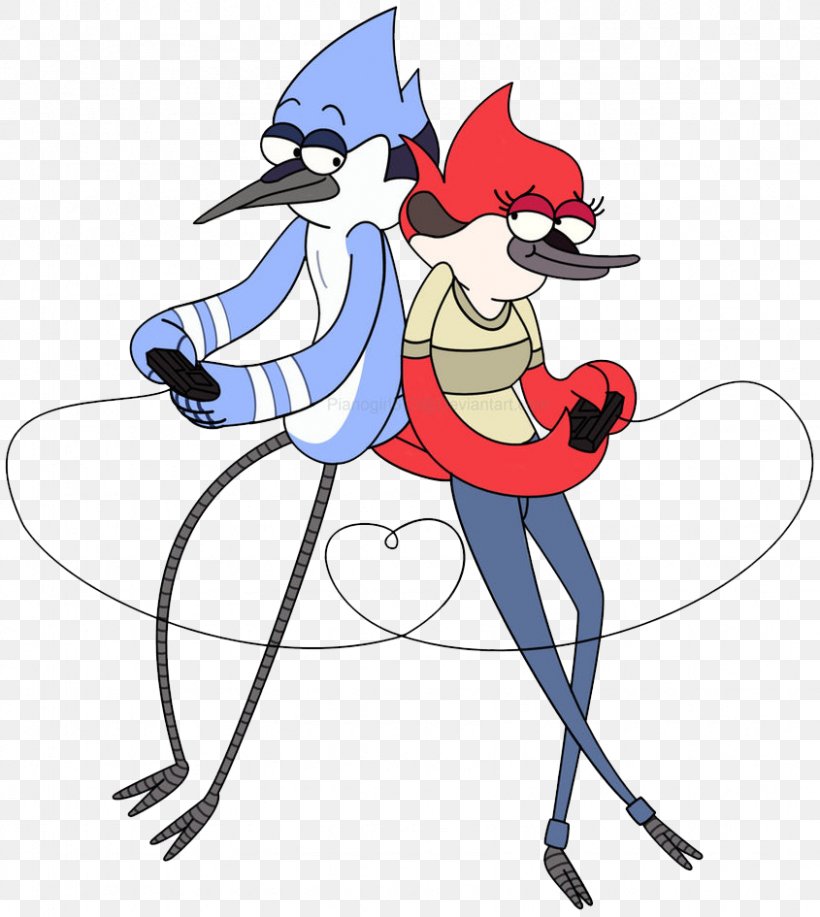 Mordecai Rigby Cartoon Network, PNG, 845x945px, Watercolor, Cartoon, Flower, Frame, Heart Download Free