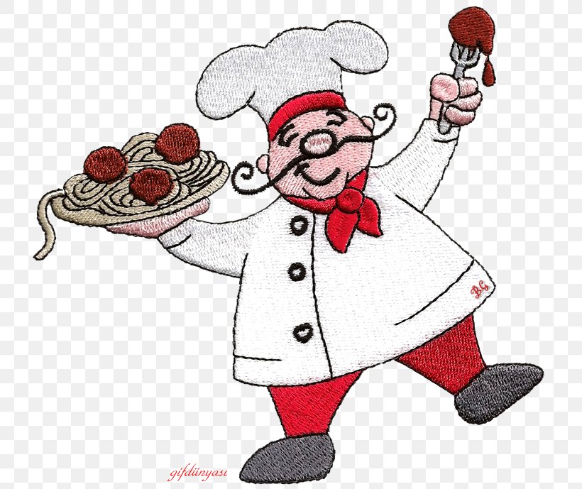 Spaghetti With Meatballs Chef Food Red Scarf, PNG, 750x689px, Watercolor, Cartoon, Flower, Frame, Heart Download Free