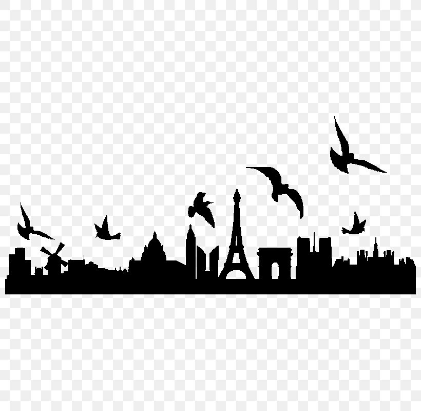 Paris Silhouette Skyline, PNG, 800x800px, Paris, Animal Migration, Beak, Bird, Bird Migration Download Free