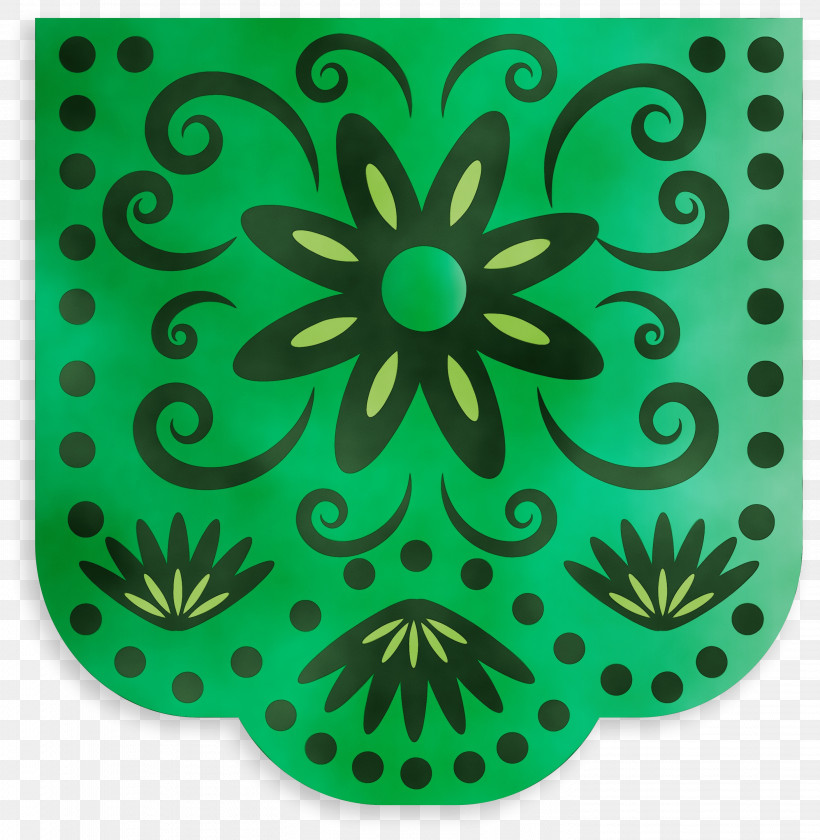 Visual Arts Green Pattern, PNG, 2926x3000px, Mexican Bunting, Green, Paint, Visual Arts, Watercolor Download Free