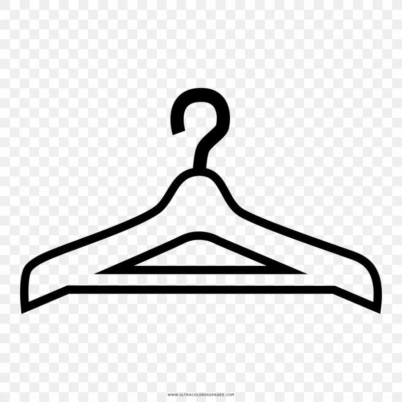 Clothes Hanger Drawing Coloring Book Black And White Line Art, PNG, 1000x1000px, Clothes Hanger, Area, Artwork, Black, Black And White Download Free