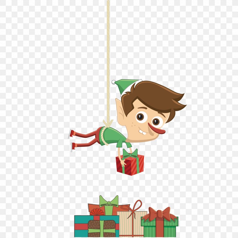 Christmas Elf Santa Claus Gift Illustration, PNG, 1500x1500px, Christmas Elf, Art, Cartoon, Christmas, Christmas Decoration Download Free