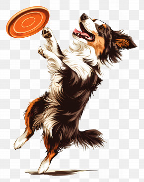 Dog Catching Frisbee - Energetic Dog Playing With Frisbee PNG