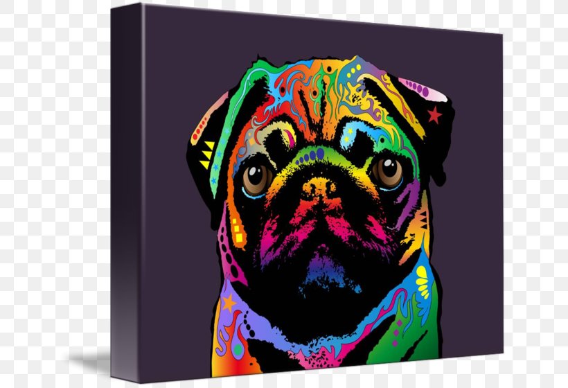 Pug Canvas Print Painting Art, PNG, 650x560px, Pug, Art, Artist, Canvas, Canvas Print Download Free