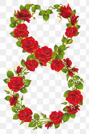 8 March - Rose Flower Heart Clip Art PNG