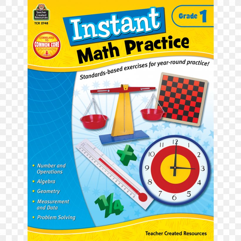 Instant Math Practice: Grade 1 Instant Math Practice Grade 4 First Grade Grading In Education Teacher, PNG, 900x900px, First Grade, Area, Book, Curriculum, Educational Stage Download Free