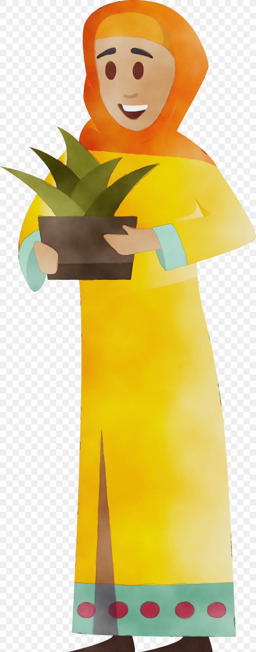 Yellow Costume, PNG, 1177x2999px, Arabic Woman, Arabic Girl, Costume, Paint, Watercolor Download Free