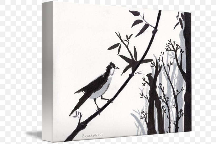 Paper Watercolor Painting Black And White Drawing Canvas Print, PNG, 650x548px, Paper, Art, Beak, Bird, Black And White Download Free
