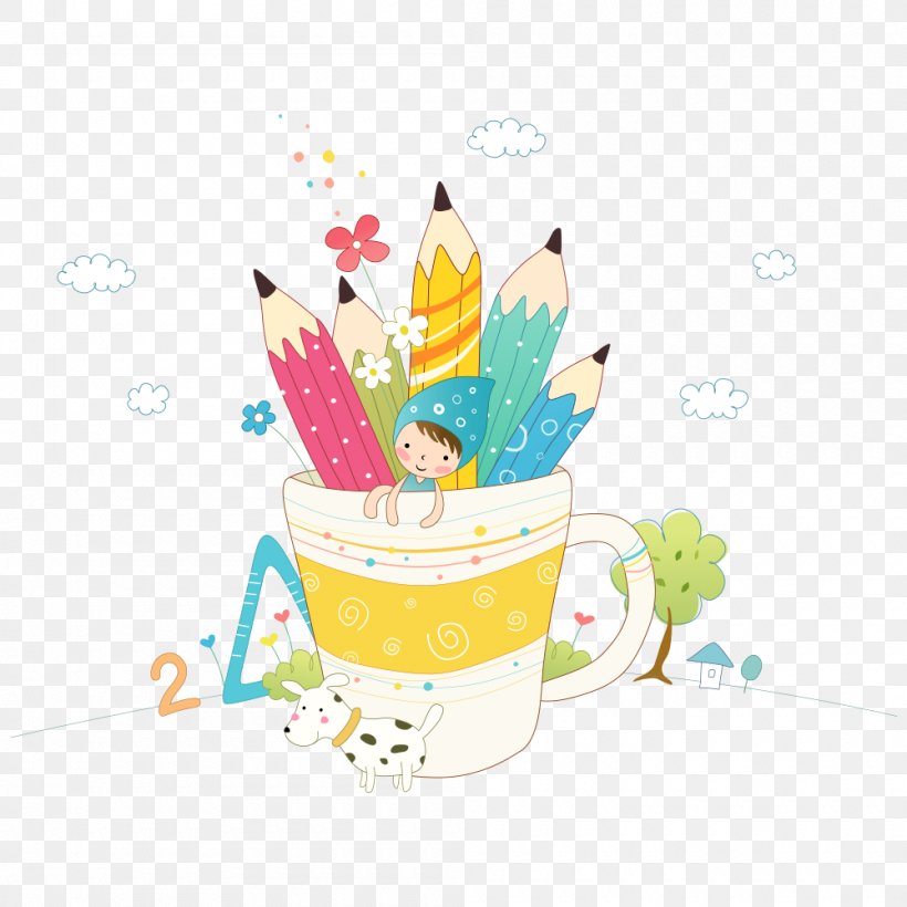 Pencil Childhood Illustration, PNG, 1000x1000px, Pencil, Animation, Cartoon, Child, Childhood Download Free